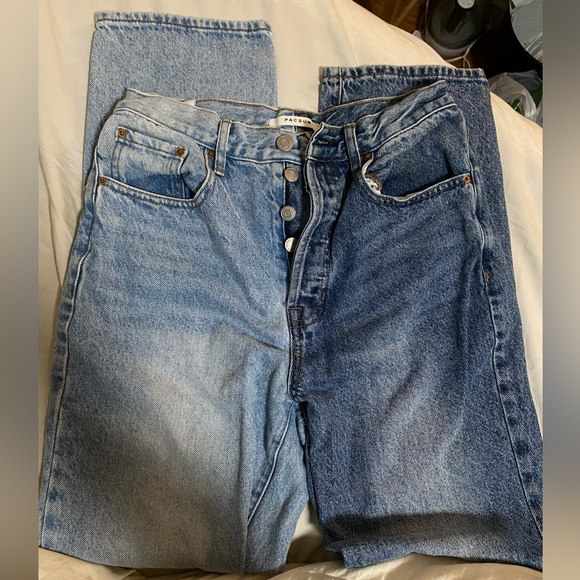 PacSun Button Fly Dad Jeans Two Tone Blue 26 - Picture 3 of 3